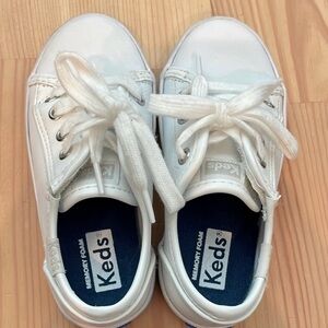 Keds Little Kids Kickstart Jr white leather 7.5 toddler
